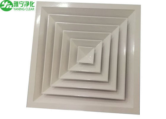 ক্লিনরুমের জন্য এয়ার পাইপ ইনলেট স্কয়ার হোয়াইট অ্যালুমিনিয়াম গ্রিল দিকনির্দেশক এয়ার ডিফিউজার