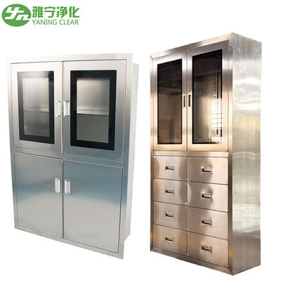 গ্লাস-ডোর স্টেইনলেস স্টীল 304 মেডিকেল ক্যাবিনেট